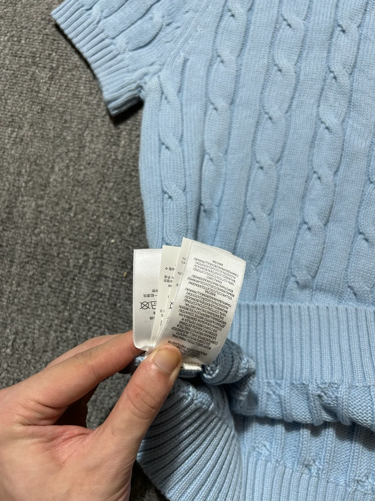 P160 20💰 Ralph Lauren round neck solid color pony embroidered logo cardigan knitted sweater Size: XS～L